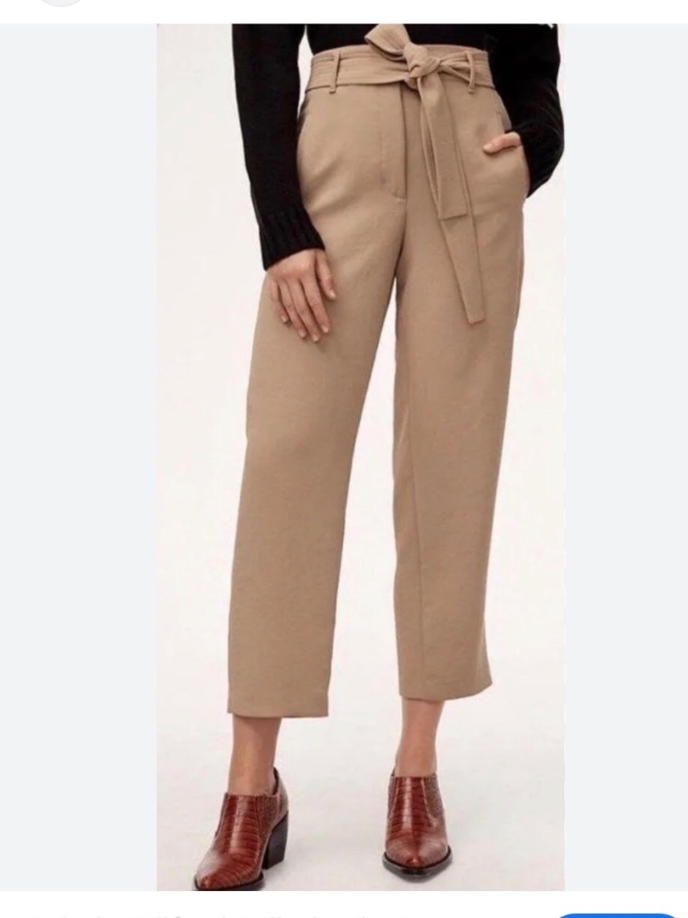 Wilfred Aritizia Linen Blend Belted High rise pants Mauv